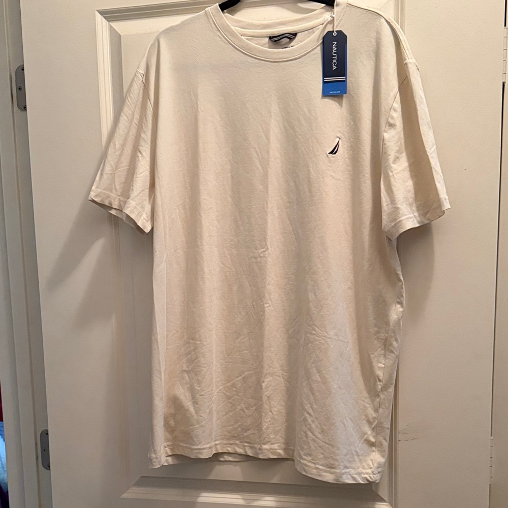 Nautica Men's Cream Short Sleeve Tee